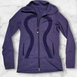 Lululemon In Stride Jacket Heathered Concord Grape purple THUMB HOLES Size 4
